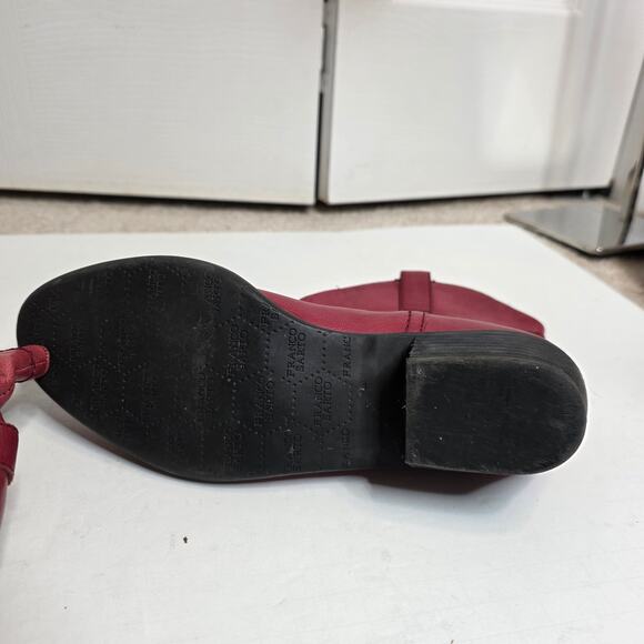 Franco Sarto Red Leather Waco Ankle Boot Size 7M - Picture 7 of 13